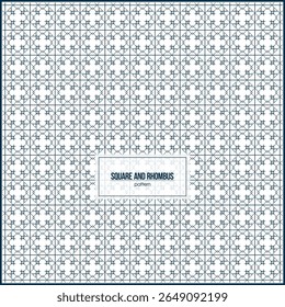 creative pattern of square and rhombus shape with dark outline