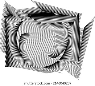 Creative pattern, texture, background, vector modern design halftone lines composition.