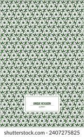 creative pattern of unique green hexagon shape