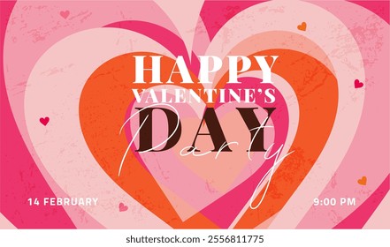Creative Pattern Valentine's Day. Modern Art Geometric Hearts and Typography Templates for Party Design, Advertising, Social Media, Posters, Banners, and Covers. 