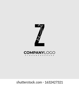 Creative patterned Z logo letter simple design concept in black color vector illustration