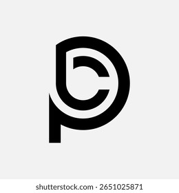 Logotipo de monograma de letra PC CP criativo com estilo moderno, perfeito para identidade de marca e empresarial.