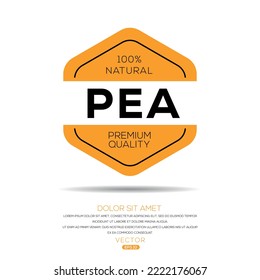 Creative (Pea), Pea label, vector illustration.
