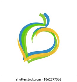 Ilustración del diseño del logotipo de color naranja de color creativo