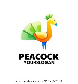 creative peacock colorful logo design
