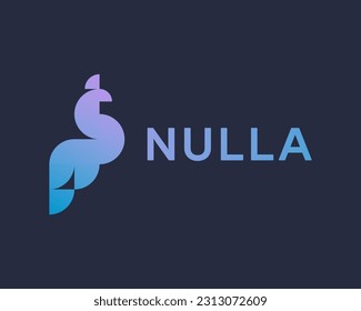 Creative peacock logo design. Premium peafowl logotype. Bird gradient icon. Vector illustration