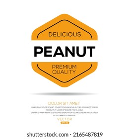 Creative (peanut) logo, peanut sticker, vector illustration.