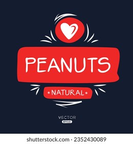 Creative (Peanuts), Peanuts label, vector illustration.