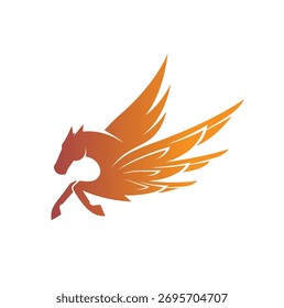 Ilustración creativa del diseño del Vector del icono del logotipo del caballo de Pegasus	
