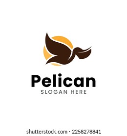 creative Pelican Bird logo design vector