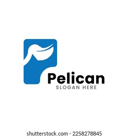 vector de diseño del logo de Pelican Bird creativo