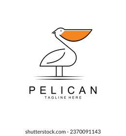 Kreatives Pelican Logo-Design. Pelican Bird Icon Vektorgrafik.