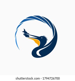 Kreatives pelikanisches Logo. Designvektor