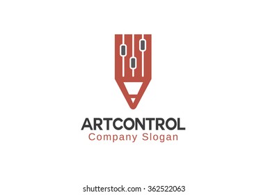 Creative Pen Controller Logo Design Illustration