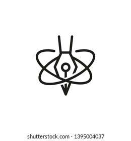 Creative pen line icon. Image editor, sketching, writing. Creativity concept. Vector illustration can be used for topics like business, application, art