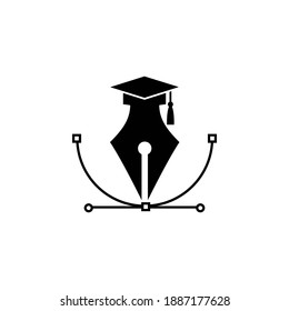 Creative pen tool graduation black icon