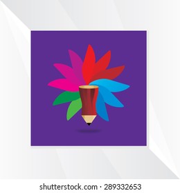 creative pencil with colorful abstract vector illustration 