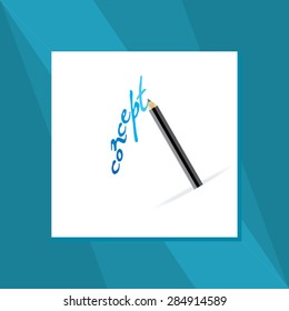 creative pencil concept vector illustration 