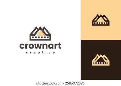 creative pencil crown logo vector