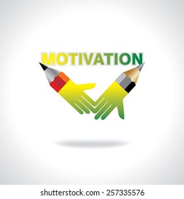 creative pencil hands motivation concept vector