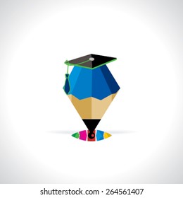 creative pencil idea concept with cap 
