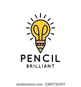 Creative Pencil Idea Logo Vector Design illustration Emblem