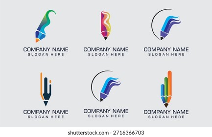 Creative Pencil Logo Concepts for Education, Science, and Branding