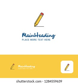 Creative Pencil  Logo Design. Flat color Logo place for Tagline. Vector Illustration