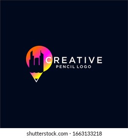 Creative Pencil Logo Design Vector Template