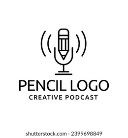 Creative pencil logo design vector template