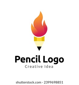 Creative pencil logo design vector template