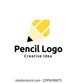 Plantilla vectorial de diseño de logotipo de lápiz creativo