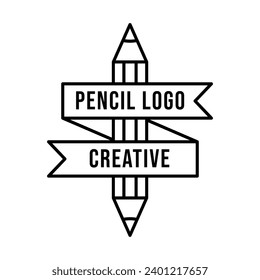 Creative pencil logo design vector template