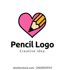 Creative pencil logo design vector template
