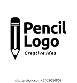 Creative pencil logo design vector template