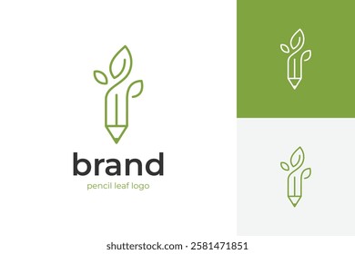 Creative Pencil logo icon for growth learn, creative writing, idea and inspiration, education and learning concept, graphic symbol vector illustration