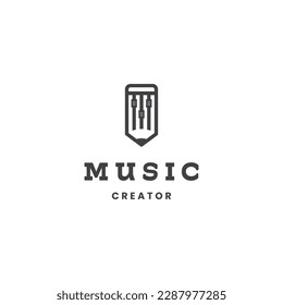 creative pencil logo perfect for record company