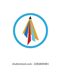 plantilla de diseño de ilustración de vector con logotipo de lápiz creativo