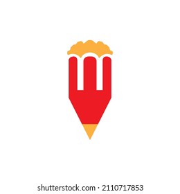 creative pencil with popcorn logo design, vector graphic symbol icon sign illustration