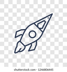creative pencil rocket icon. Trendy linear creative pencil rocket logo concept on transparent background from General  collection