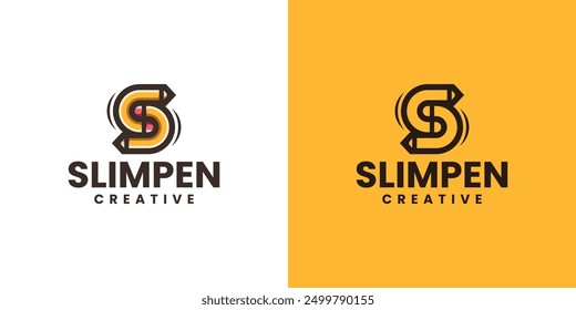creative pencil s letter logo vector