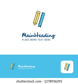 Creative Pencil and scale Logo Design. Flat color Logo place for Tagline. Vector Illustration