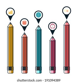 Creative pencil Space with icon 