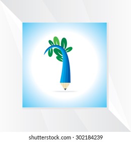 creative pencil tree vector illustration 