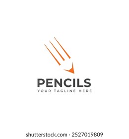 Design de logotipo de vetor de lápis criativo 