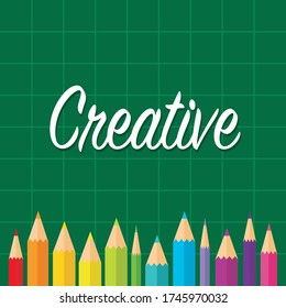 Creative pencils template design background