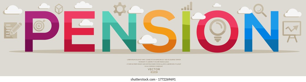 Creative (pension) Design,letters and icons,Vector illustration.