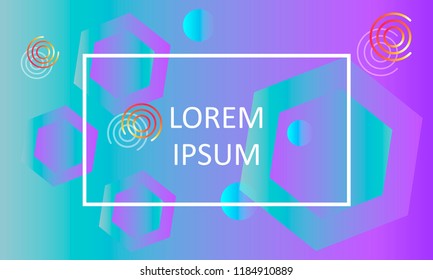 Creative pentagon geometric background. Trendy gradient shapes composition