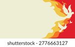 Creative Pentecost Background with Holy Spirit Flame and Light