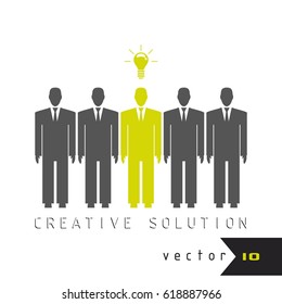 Creative people among the people vector concept isolated on white background